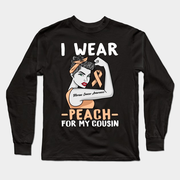 I Wear Peach - Uterine Cancer Awareness T-Shirt Long Sleeve T-Shirt by biNutz